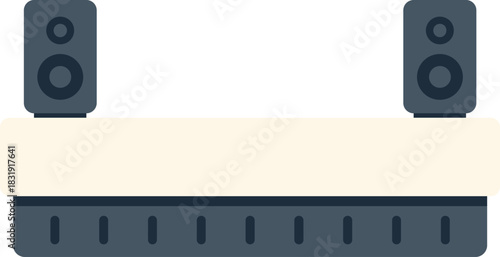 Soundbar with two wireless speakers creating immersive audio experience