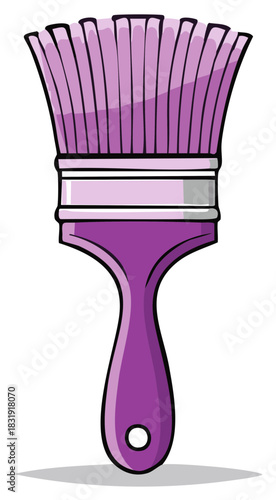 Illustration of a Purple Paintbrush for Painting Projects and Creative Art Supplies