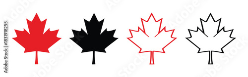 Maple leaf icon set 
