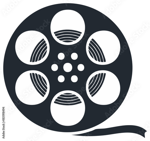 Cinema Film Reel Illustration Movie Production Entertainment Retro Graphic Isolated