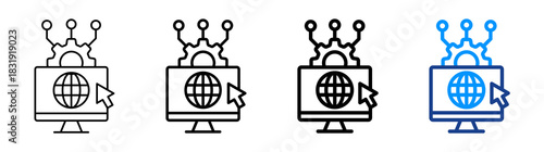 Digital Transformation Icon Different Style Outline Collection Set