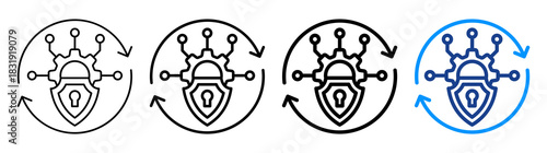 Cyber Development Icon Different Style Outline Collection Set