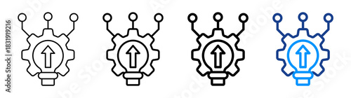 Technology Enhancement Icon Different Style Outline Collection Set