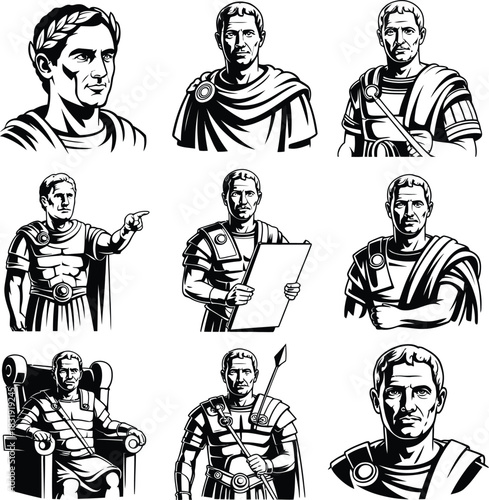 Roman Emperor and Soldier Illustrations Set roman soldier 1