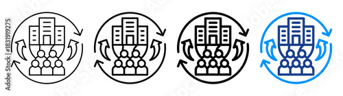 Urbanization Icon Collection Glyph & Mixed Style