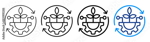 Sustainable Technology Icon Different Style Outline Collection Set