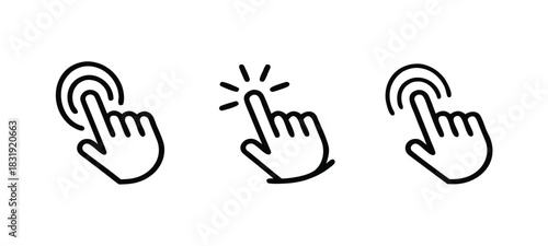 Click hand cursor icon set 
