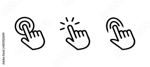 Click hand cursor icon set 
