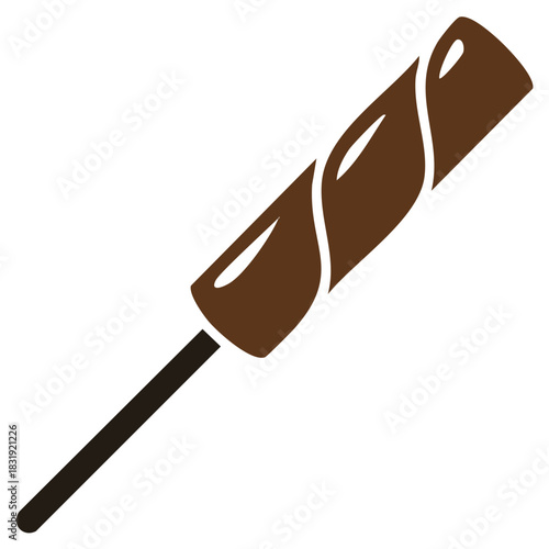 Chocolate Swirl Ice Cream Bar on Stick Simple Vector Illustration