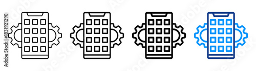 App Development Icon Different Style Outline Collection Set