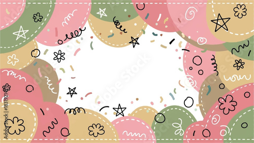 Playful Pastel Celebration Background with Confetti