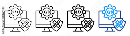 Software Patch Icon Different Style Outline Collection Set
