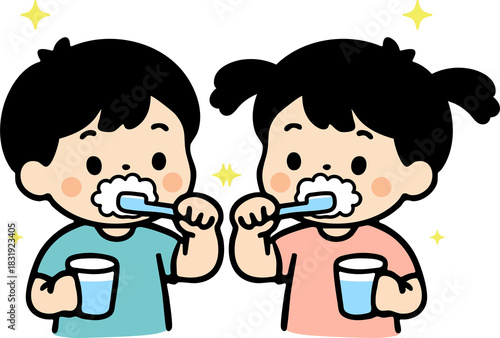 Happy Child Brushing Teeth