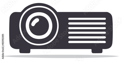 Projector Symbol for Presentation Graphics and Multimedia Device Illustration