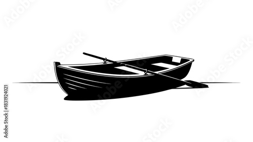 Isolated wooden fishing boat on white background for travel and summer vacation