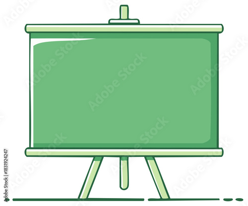 Green Easel Illustration for Presentations and Art Projects and Board Advertisement