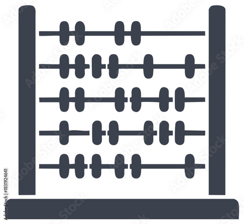Abacus Calculation Tool Illustration, Arithmetic Beads for Math Learning and Counting on Wood Frame