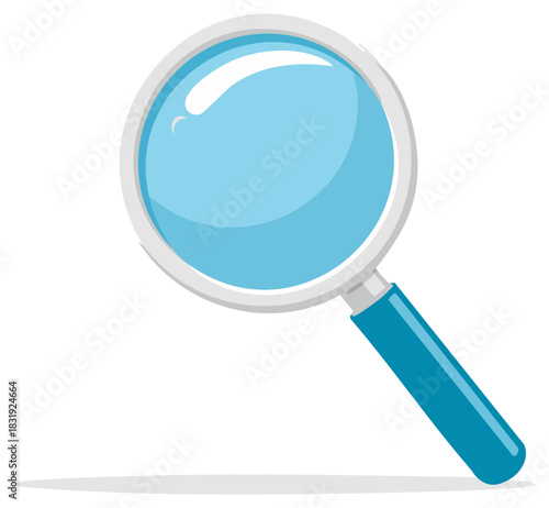 Blue Magnifying Glass Illustration Tool for Search and Investigation