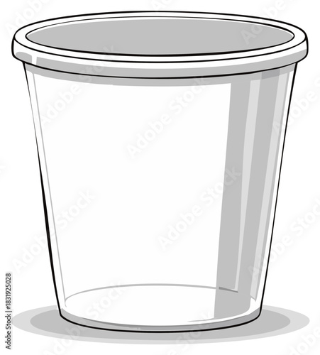 Transparent drinking glass with clean simple lines and a shadow effect