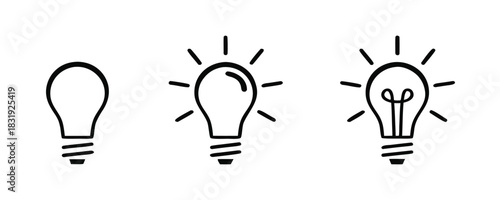 Light bulb icon set 
