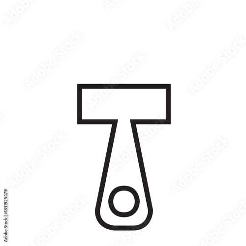 Minimalist zipper lock icon, suitable for fashion, clothing, or security visuals.