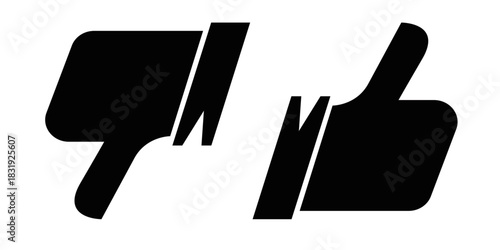 Minimalist like and dislike button vector, perfect for feedback, rating, or social interfaces.