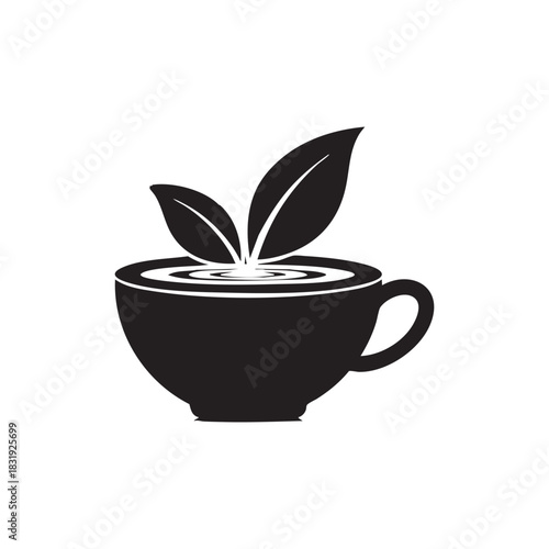 Amazing tea cup silhouette vector art illustration