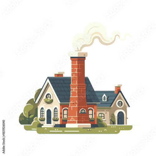 chimney illustration design