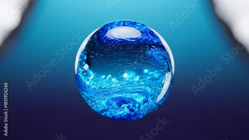 Wallpaper Mural Captivating Blue Swirls in a Glass Orb - A Mesmerizing Visual. Torontodigital.ca