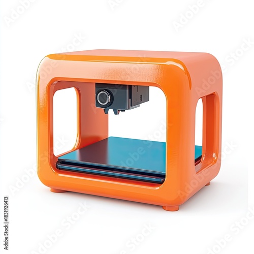 Orange 3D printer, modern design