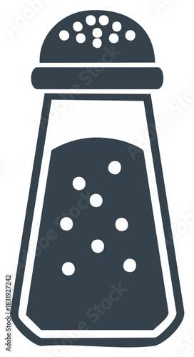 Minimalist kitchen shaker icon for salt pepper or spices seasoning condiment