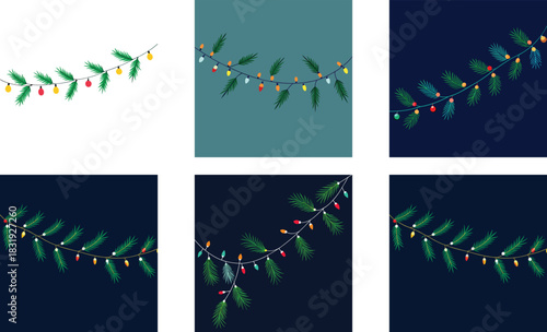 seamless Christmas border of pine branches intert