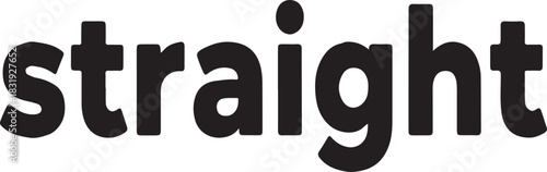 The word straight in bold black text on a white background
