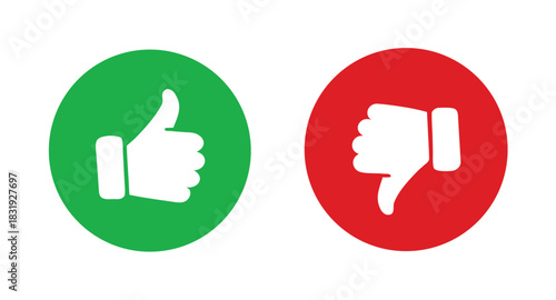 Thumb up and thumb down icons 