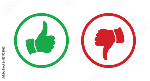 Thumb up and thumb down icons 