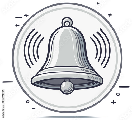 Illustration of a ringing bell icon in a circle