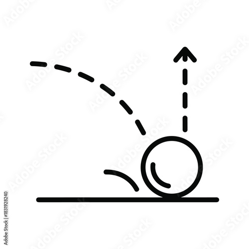 Bouncing Ball Trajectory Icon