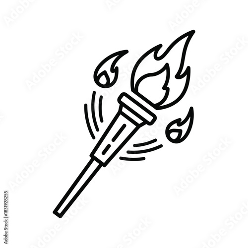 Stylized Olympic Torch with Flames Icon