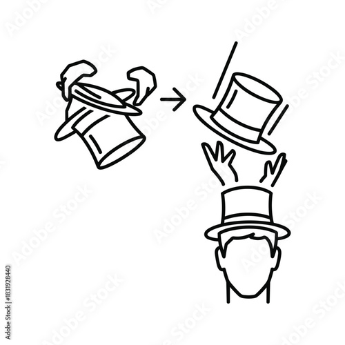 Magic Top Hat Appearing on Head Outline