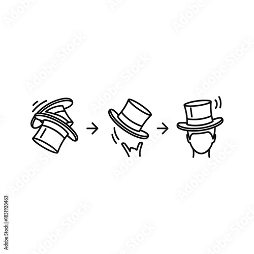 Putting on a Top Hat: A Step-by-Step Sequence