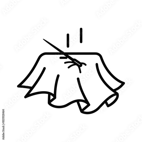 Sewing Fabric with Needle and Thread Icon