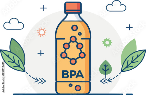 Toxic plastic bottle icon representing chemical hazard