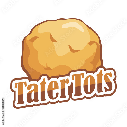 Tater tots logo vector illustration letter