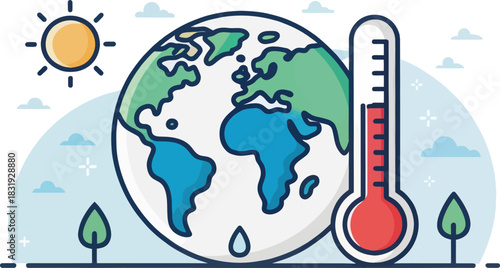 Melting Earth Icon Depicting Climate Change and Environmental Crisis