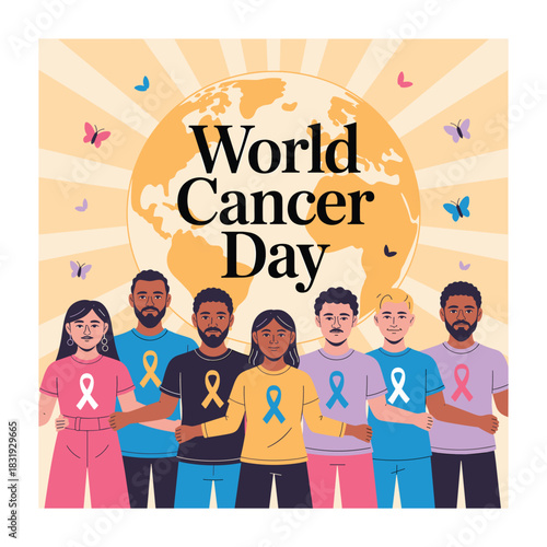 World Cancer Day Support Illustration