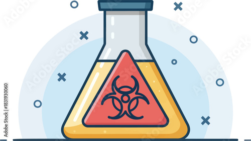 Biohazard Icon Representing Radioactive Medical Waste Disposal