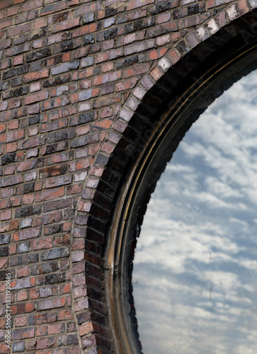 brick wall with a window