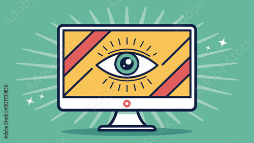 Glowing Screen Icon Causing Eye Strain and Light Glare