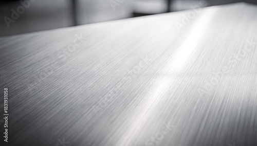 Angled view of a textured brushed metal surface with light glints
