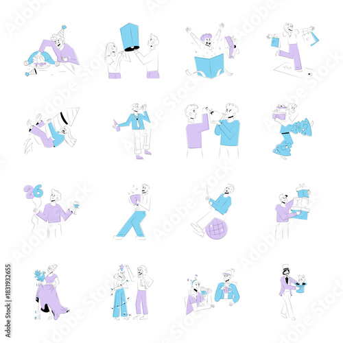 Collection of Hand Drawn Celebration Illustrations 